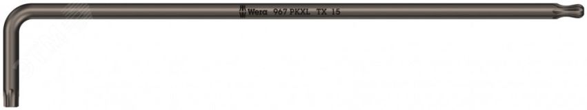 Ключ Г-образный 967 PKXL TORX удлиненный с шаром TX 15 x 123 мм WE-024464 Wera
