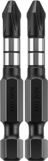Биты Impact Pro, Philips, тип хвостовика E 1/4'', PH2, 50мм, 2шт, на карточке 26191-2-50-S2 KRAFTOOL
