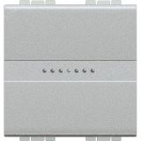 Livinglight. Переключатель аксиальный одноклавишный 10А 250В. Автоматические клеммы. 2 модуля. Цвет Алюминий NT4053M2AN Legrand