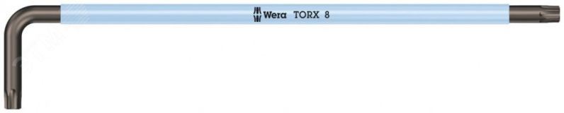 Ключ Г-образный 967 SXL TORX Multicolour удлиненный TX 8 x 90 мм WE-024481 Wera