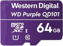 Карта памяти 64GB MicroSDXC Purple, Class 10, UHS-I U1 WDD064G1P0C Western Digital