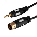 Шнур DIN 5 Pin - Stereo 3,5 мм, длина 1,5 метра (GOLD), 17-2502 REXANT