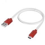 Кабель Micro USB, 1 м., белый-красный, быстрая зарядка 1000698975 Greenconnect