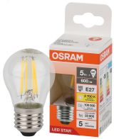 Лампа светодиодная филаментная LED Star Шарообразная 5Вт (замена 60Вт), 600Лм, 2700К, цоколь E27 OSRAM 4058075684669 LEDVANCE