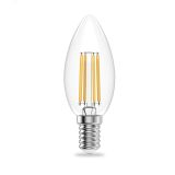 Лампа светодиодная филаментная LED 10 Вт 650 лм 2700К AC190-240В E14 свеча теплая Elementary 32110 GAUSS