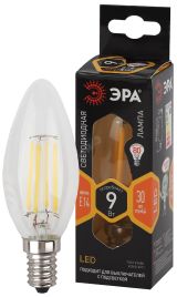 Лампа светодиодная F-LED B35-9w-827-E14 (филамент, свеча, 9Вт, тепл, E14) (10/100/5000) Б0046991 ЭРА