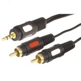 Аудио кабель 3.5 мм - 2 RCA, 1.5 м, GOLD 17-4232 REXANT