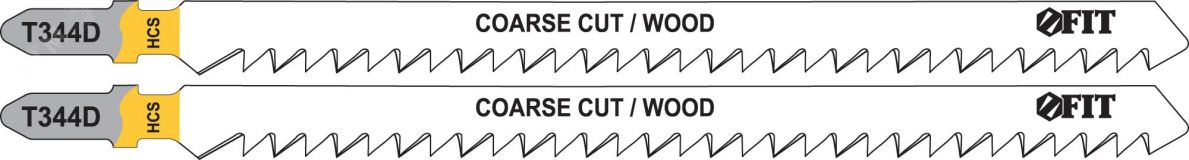Полотна по дереву, HCS, разведенные, шлифованные зубья 151/126/4 мм (T344D), 2 шт 40942 FIT