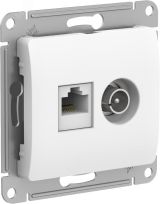 GLOSSA РОЗЕТКА двойная ТВ + компьютерная RJ45, кат. 5Е, БЕЛЫЙ GSL000189 Systeme Electric