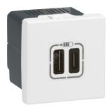 Розетка 2xUSB-C для зарядки - Программа Mosaic - 2 модуля - белый 077590 Legrand