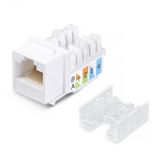 Вставка Keystone Jack RJ-45, категория 5e, заделка 110 тип, белая, со стяжкой 10100c Cabeus