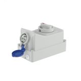 Розетка наружной установки IP44 32А 2P+E 230В с механической блокировкой и боковым расположением разъема DIS5603283 DKC