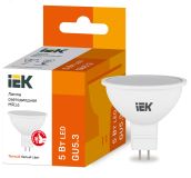 Лампа светодиодная MR16 софит 5Вт 230В 3000К GU5.3 IEK LLE-MR16-5-230-30-GU5 IEK