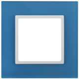 Рамка на 1 пост, стекло, Эра Elegance, голубой+бел, 14-5101-28 Б0034482 ЭРА