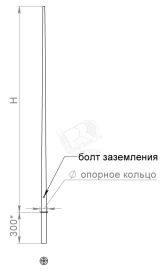 Молниеотвод встраиваемый H 2м под ОГК В00002101 ПереСвет