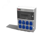 Устройство распределительное 00, 8хSHUKO16А250В с защитой, 310x436x148, настенное, пластик, IP54 00-00016925 AlpenBox