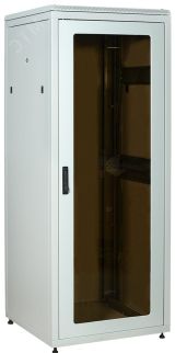 Шкаф сетевой 19' LINEA N 18U 800х800мм стеклянная передняя дверь задняя металлическая серый LN35-18U88-GM ITK