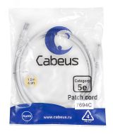 Патч-корд U/UTP, категория 5е, 2xRJ45/8p8c, неэкранированный, белый, PVC, 1.5м 7694c Cabeus