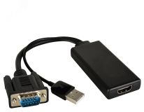 Переходник активный VGA M на HDMI F, 1080p, питание USB, черный 1000565741 Kramer
