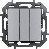 Выключатель трехклавишный INSPIRIA 10 AX 250 В~ алюминий 673642 Legrand/Daccord