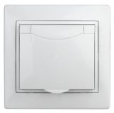 Розетка 2P+E Schuko с крышкой штор., 16А-250В, СУ, б.л., Plano, белый, 1Э-207-01 Б0038832 ЭРА