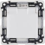 Valena LIFE IP44 Розетка силовая 2К+З со шторками с крышкой белая 753119 Legrand