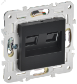 SKANDY Розетка компьютерная двойная RJ45 кат.6 SK-K04Bl черный IEK SK-K20-2-K02 IEK