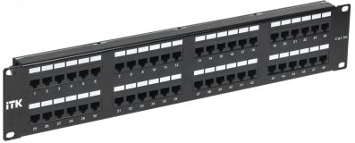 Патч-панель 2U категория 5е UTP 48 портов (IDC Dual) PP48-2UC5EU-D05 ITK