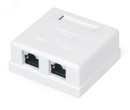 Розетка компьютерная RJ-45 категория 5e экранированная двойная внешняя Dual IDC цвет белый WRline 505218 WRLine