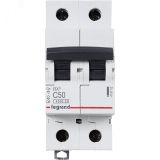 Выключатель автоматический двухполюсный RX3 4,5 кА C 50 А 419702 Legrand/Daccord