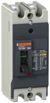 Выключатель автоматический двухполюсный EZC100 30 KA/380В 2Т 15 A EZC100H2015 Schneider Electric