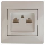 Розетка информационная 2xRJ45, СУ, Plano, сл.кость 1-304-02 Intro Б0043242 ЭРА