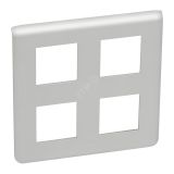 Рамка пластиковая Mosaic 2х2х2 модуля алюминий 079338 Legrand