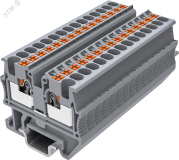 Клемма мини TP 1-1 проходная, Push-in, сечение 1,5 мм. кв., DIN 15, серая TPM1.5-2-GY SUPU