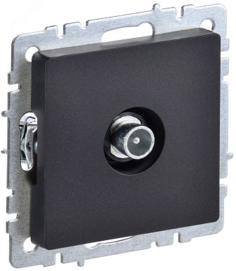 BRITE Розетка TV проходная РТВ10-0-БрЧ черный BR-A10-P-K02 IEK