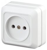 Розетка Intro Quadro 2-201-01 без заземления 2P, 16А-250В, IP20, ОУ, белый Б0053774 ЭРА