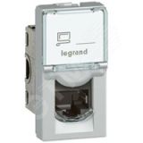 Mosaic Розетка компьютерная RJ45 FTP категория 6 1 модуль алюминий 079462 Legrand