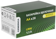 Батарейка щелочная Alkaline LR06/AA (28/бокс) GENERICA ABT-LR06-ST-B28-G IEK