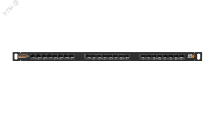 Панель 19'', 0,5U, 24 порта, Кат.6, RJ45/8P8C, неэкран., черная ЭКО14146 NIKOMAX