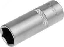 Торцовая головка ''Мастер'' свечная с резиновой вставкой (1/2''), Cr-V, FLANK, хроматированное покрытие, 16мм 27728-16 ЗУБР