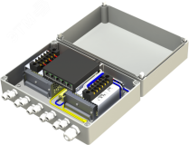 Узел коммутационный 5хRJ45, АС 220В, 50 Гц IP66, 250х205х100 мм 40108 Тахион