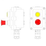 Взрывонепроницаемый пост управления из алюминия LCSD-02-B-MC-L1Y(220)x1-P6E(11)x1-PCMB-KAEPM3MHK-26 LCSD21000100 DKC