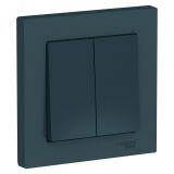 Выключатель двухклавишный ATLASDESIGN схема 5 10АХ в сборе изумруд ATN000852 Systeme Electric