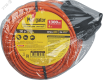 Удлинитель силовой NPE-C-10-X-2x0.75 шнур б/з 10м ПВС 2х0,75 1300 Вт IP44 29870 Navigator Group