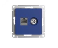 ATLASDESIGN РОЗЕТКА двойная ТВ + компьютерная RJ45, кат. 5Е, АКВАМАРИН ATN001189 Systeme Electric