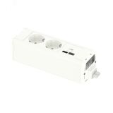 Unica System+ Блок 2хРозетка 2К+З и 2хUSB A/C БЕЛЫЙ