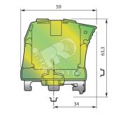 Клемма винтовая 35мм.кв. Земля ZS35 1SNK516150R0000 TE Connectivity (Entrelec,Tyco)