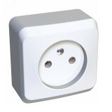 ЭТЮД Розетка наружная без заземления без шторок белая PA16-001B Systeme Electric