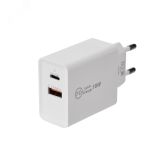 Устройство сетевое зарядное для iPhone, iPad Type-C + USB 3.0 с Quick charge, белое, 16-0278 REXANT