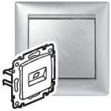 VALENA Розетка компьютерная RJ45 UTP алюминий 770242 Daccord/Legrand